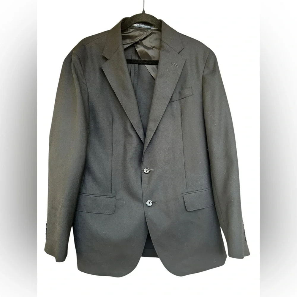 Polo Ralph Lauren Traveler Suit‎ Jacket Black Wool Size 40R